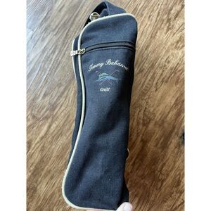 Tommy Bahama Canvas Golf Shaving Travel Bag Kit Cosmetics Make Up Navy Blue‎